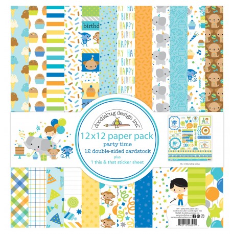 Doodlebug Design Party Time Paper Pack 30x30cm