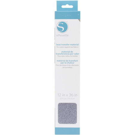 Silhouette Glitter Heat Transfer Material Argento SCURO HEAT-12GL-SVR-C