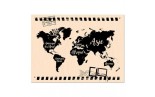 Les Ateliers de Karine Carnet de Route Mappemonde Wooden Stamp
