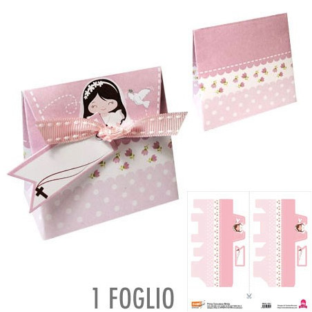 88220-2-CMLF-25 Carta In-Folio - Prima Comunione Bimba FOGLIO SINGOLO