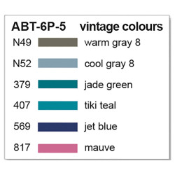Tombow ABT DUAL BRUSH PEN Set VINTAGE ABT-6P-5