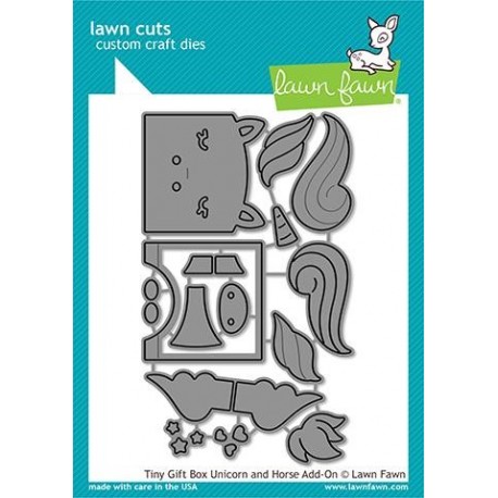 LAWN FAWN Tiny Gift Box Unicorn and Horse Add-on Dies