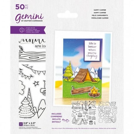 Gemini Happy Camper Stamp & Die