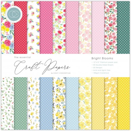 Craft Consortium Bright Blooms Paper Pad 30x30cm