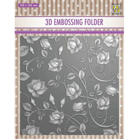 Nellie's Choice 3D Embossing Folder Roses 15x15cm