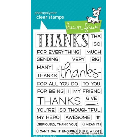 LAWN FAWN Thanks Thanks Thanks Clear Stamp