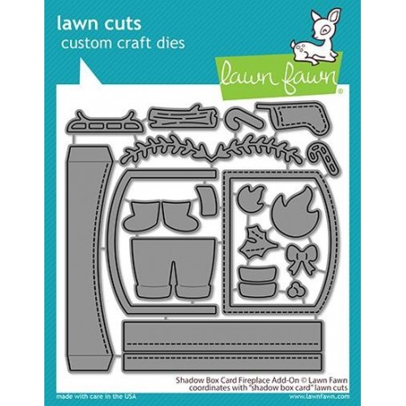 LAWN FAWN Shadow Box Card Fireplace Add-On Cuts