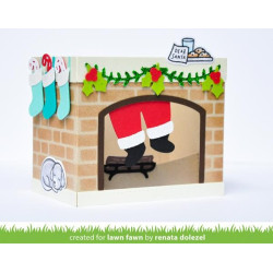 LAWN FAWN Shadow Box Card Fireplace Add-On Cuts