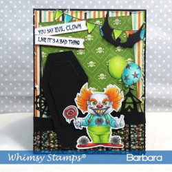 Whimsy Stamps Creepy Clowns Clear Stamps