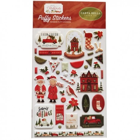 Carta Bella Hello Christmas Puffy Stickers