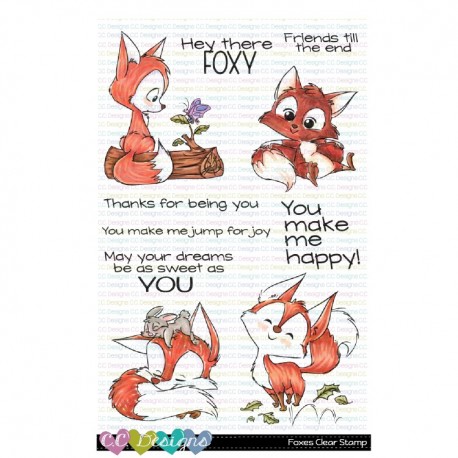 C.C. Designs Foxes Clear Stamp