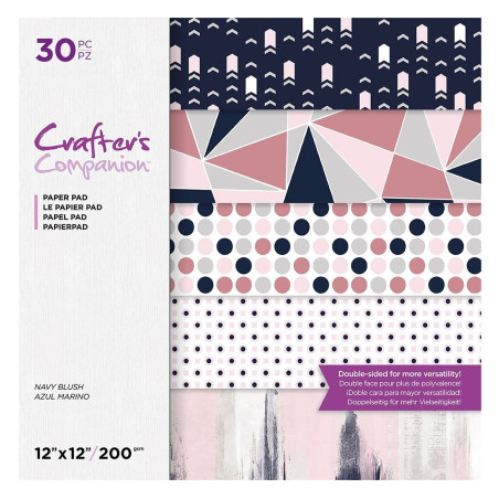 Crafter's Companion Navy Blush Paper Pad 30x30cm