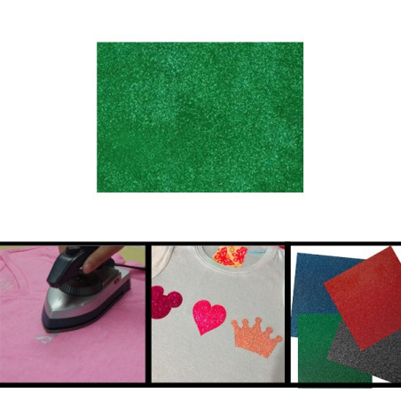 Iron-on Glitter Paper Verde