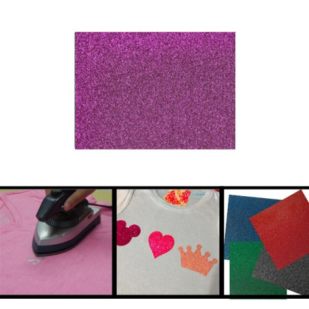 Iron-on Glitter Paper Fuxia