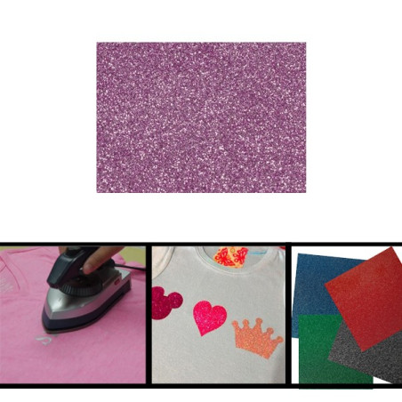 Iron-on Glitter Paper Rosa