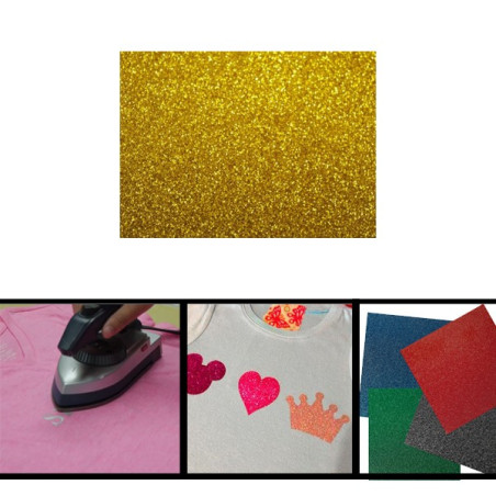 Iron-on Glitter Paper Oro