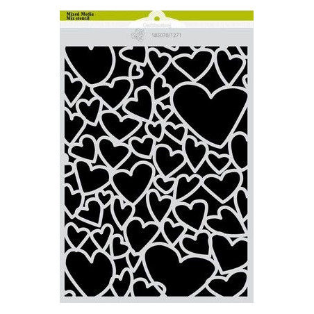 Mask Stencil Cuori A5
