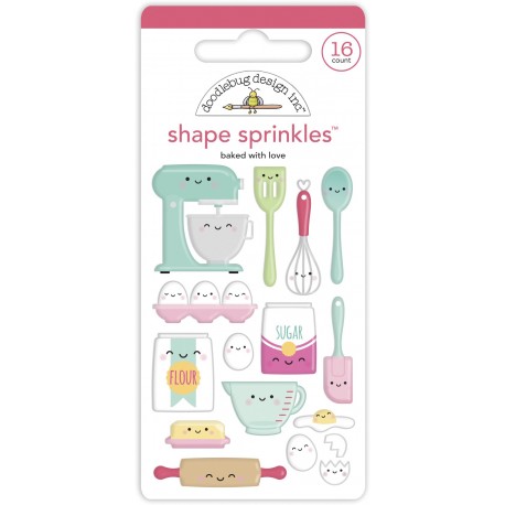 Doodlebug Design Baked With Love Shape Sprinkles