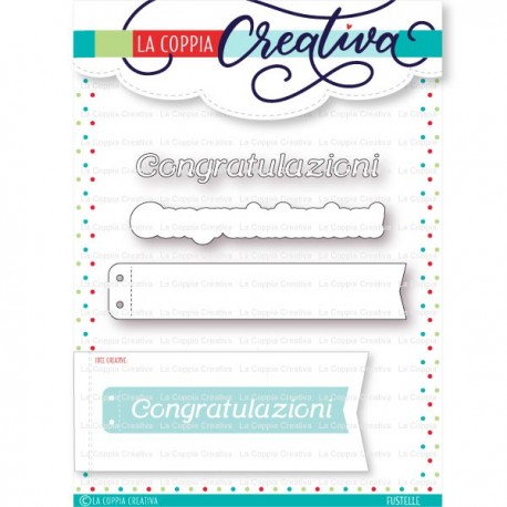 La Coppia Creativa Fustelle CONGRATULAZIONI CON BANNER