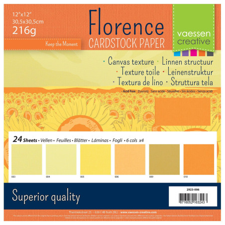 Florence Cardstock Multipack Yellow 30x30cm