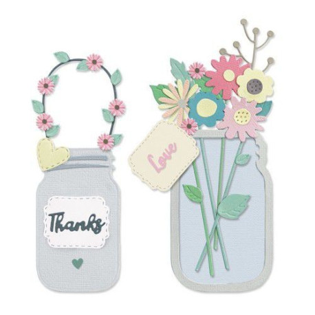 Thinlits Die Set 17pz - Jar of Flowers 665079