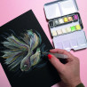 15 fogli A5 Watercolour Paper Smooth BLACK 300gsm