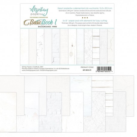 Mintay Papers Basic Book 1 Background White 15x20cm