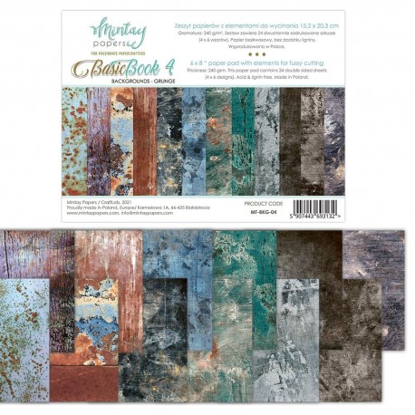 Mintay Papers Basic Book 4 Background Grunge 15x20cm