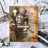 ABstudio Mixed Media Thick Cardboard INGRANAGGI E LINEE A4
