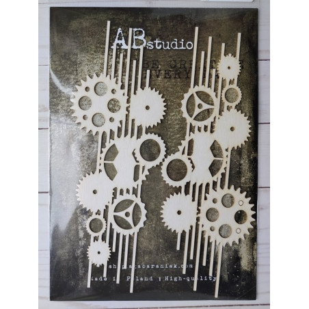 ABstudio Mixed Media Thick Cardboard INGRANAGGI E LINEE A4
