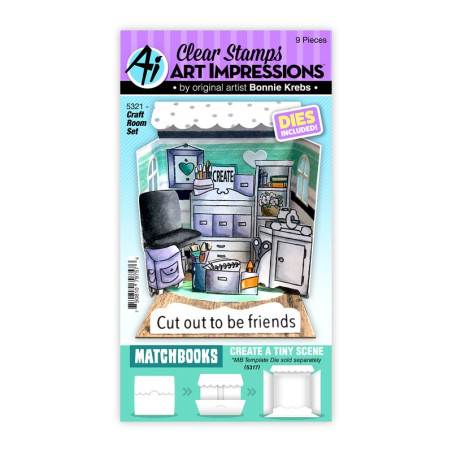 Art Impressions Matchbooks Stamp & Die Set Craft Room