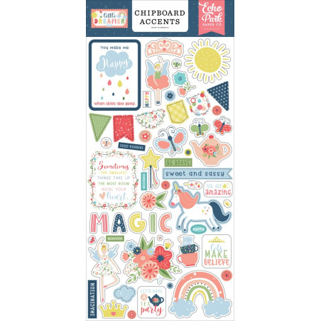 Echo Park Little Dreamer Girl Chipboard Accents