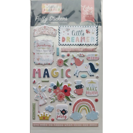 Echo Park Little Dreamer Girl Puffy Stickers