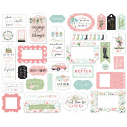 Carta Bella Flower Garden Frames & Tags 33pz