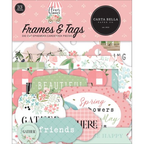 Carta Bella Flower Garden Frames & Tags 33pz