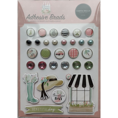 Carta Bella Flower Garden Brads 25pz+6 Chipboard
