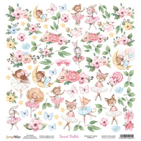 ScrapBoys Sweet Ballet Paper Sheet 30x30cm