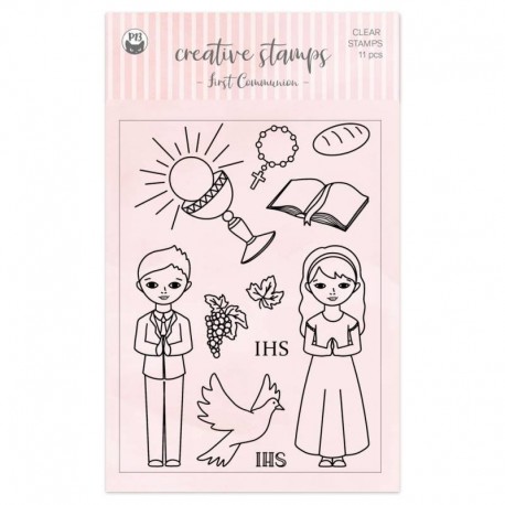 Piatek13 CLEAR STAMP SET FIRST HOLY COMMUNION A6