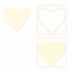 Piatek13 Light Chipboard Embellishments DECO BASE Heart