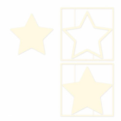 Piatek13 Light Chipboard Embellishments DECO BASE STAR