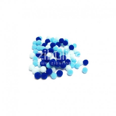 Mini Pompons Blu 1cm