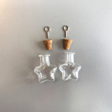 2 Mini Glass Bottles Star 2