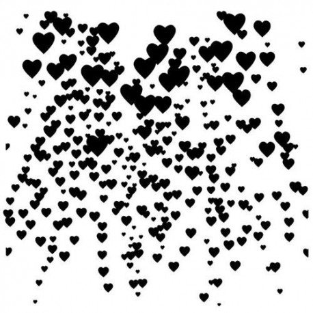 13@arts Stencil Falling Hearts - In Love