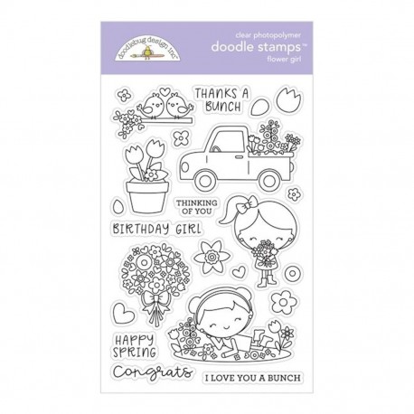 Doodlebug Design Flower Girl Doodle Stamps