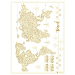 Piatek13 Light Chipboard Embellishments WORLD MAP