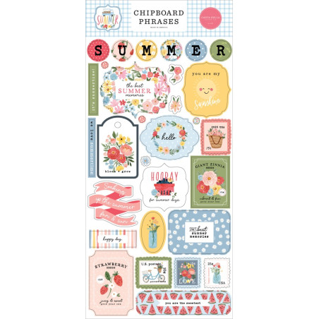 Carta Bella Summer Chipboard Phrases