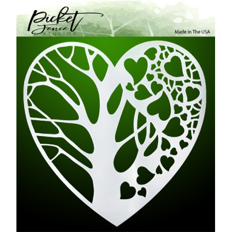 Picket Fence Studios Tree of Hearts Stencil