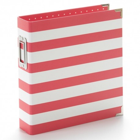 6x8 SN@P! Designer Binder Red Stripe