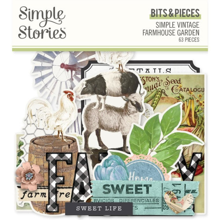 Simple Stories Simple Vintage Farmhouse Garden Bits & Pieces 63pz