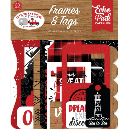 Echo Park Let's Go Anywhere Frames & Tags 33pz